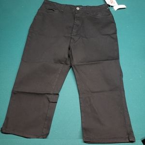 Bill Blass Womens Stretch Capri Pants Black 12